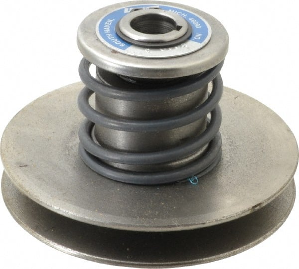 1.72" Min Pitch, 3-1/2" Long, 4.65" Max Diam, Spring Loaded Variable Speed Pulley