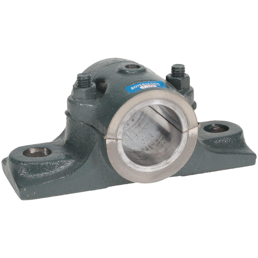 Made in USA | Value Collection Pillow Block Split Journal Bearing: 1-1/2" ID, 2-11/16" OAH - 4-7/8" Between Hole Centers, Iron | Part #60-02-0108