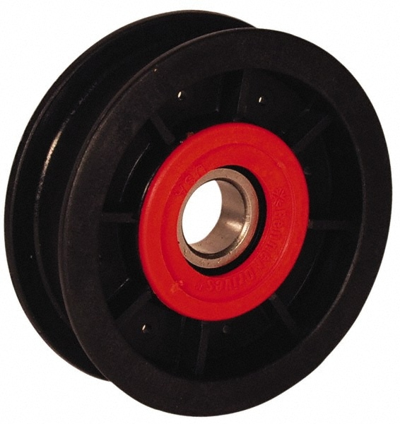 17 Inside x 3-1/2" Outside Diam, 0.53" Wide Pulley Slot, Glass Reinforced Nylon Idler Pulley