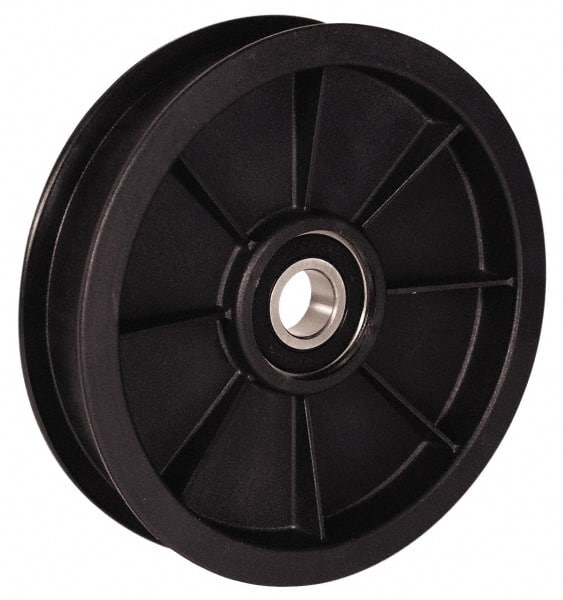 Fenner Drives RA4801RB0001 3/8 Inside x 4.8" Outside Diam, 0.53" Wide Pulley Slot, Glass Reinforced Nylon Idler Pulley 