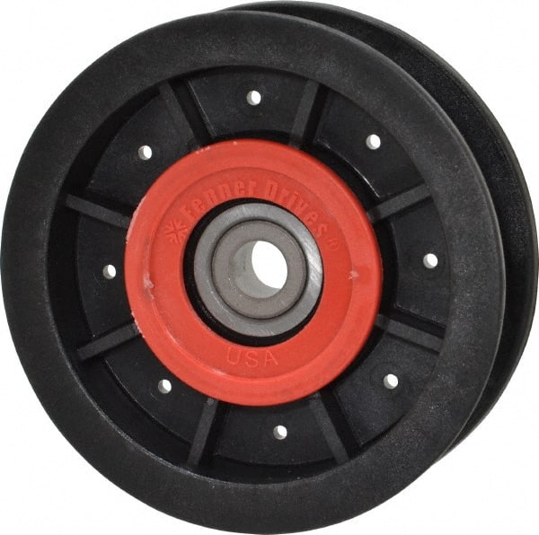 Fenner Drives FA3501RB0001 3/8 Inside x 3-1/2" Outside Diam, 0.77" Wide Pulley Slot, Glass Reinforced Nylon Idler Pulley 