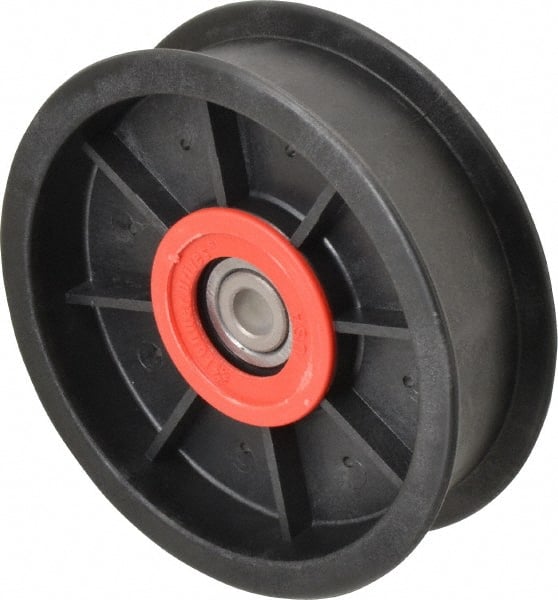 Fenner Drives FA4501RB0001 3/8 Inside x 4-1/2" Outside Diam, 1.09" Wide Pulley Slot, Glass Reinforced Nylon Idler Pulley 