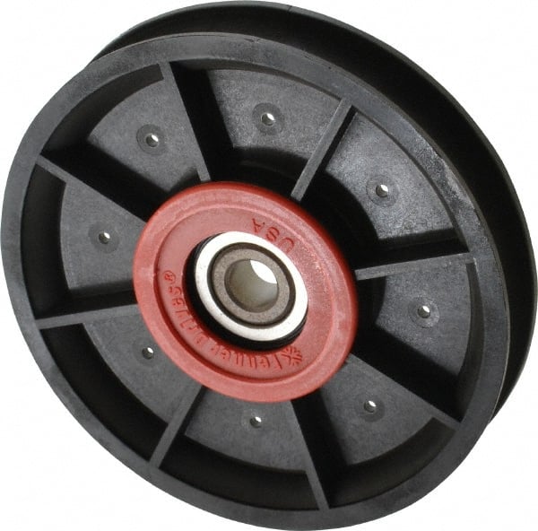 Fenner Drives RA4101RB0001 3/8 Inside x 4.12" Outside Diam, 0.53" Wide Pulley Slot, Glass Reinforced Nylon Idler Pulley 