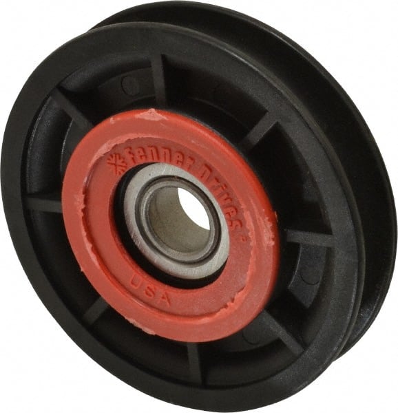 Fenner Drives RA3001RB0002 1/2 Inside x 3.05" Outside Diam, 0.4" Wide Pulley Slot, Glass Reinforced Nylon Idler Pulley 