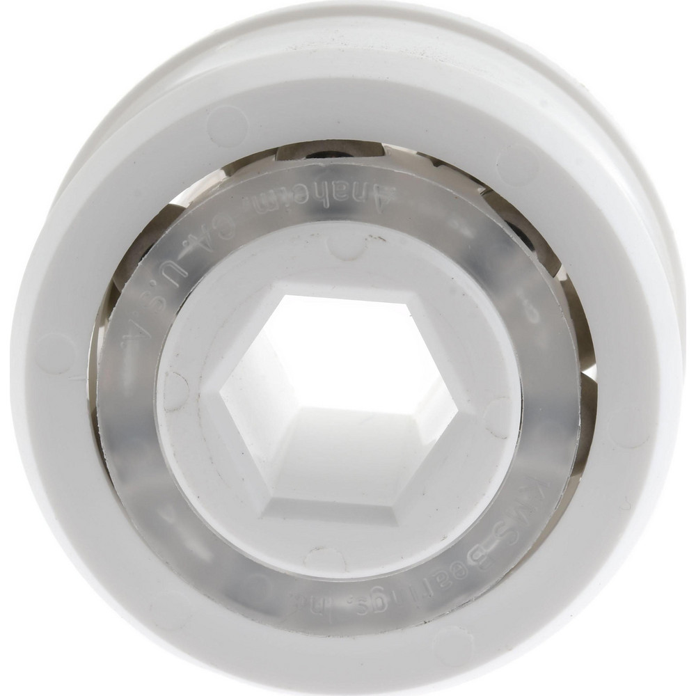 2 Row, 1-1/2" OD, 7/16" Hex Bore Conveyor Roller Bearing - 85 Lb Capacity, 855 Max RPM, Stainless Steel with Polypropylene Housing