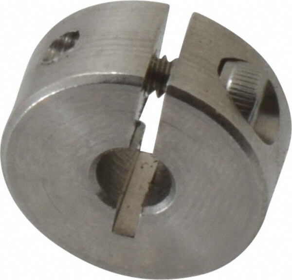 Shaft Collar: Clamp, 0.188" Bore Dia, 11/16" OD, Stainless Steel