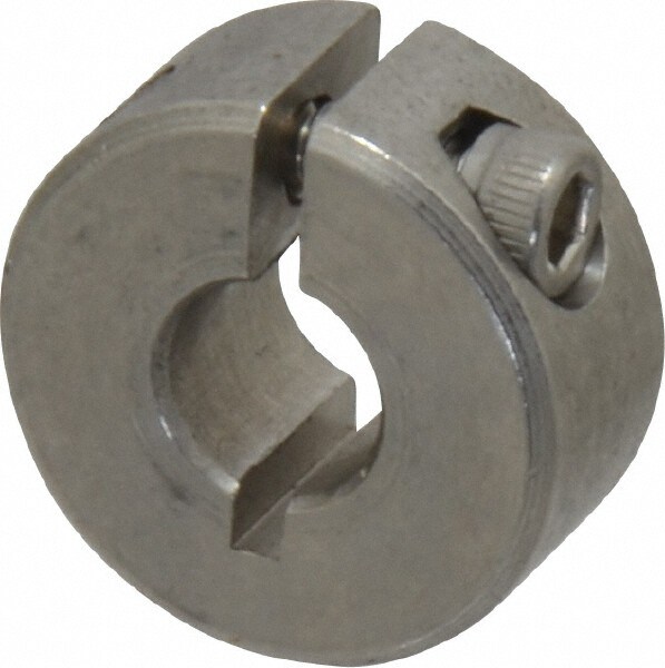 Shaft Collar: Clamp, 0.25" Bore Dia, 11/16" OD, Stainless Steel