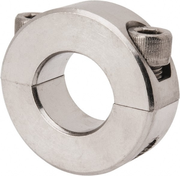 Climax Part MISCC-15-15-SKW T303 Stainless Steel Clamping Coupling 34 millimeters OD 50 millimeters Length 15 millimeters X 15 millimeters bore M 5 x 16 Clamp Screw 