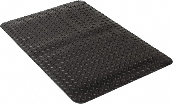 Wearwell 497.58x2x3BK Anti-Fatigue Mat: 36" Length, 24" Wide, 5/8" Thick, Vinyl, Beveled Edge, Medium-Duty 