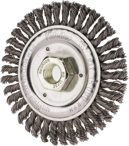 1/2-3/8 Arbor Hole Pack of 10 Weiler 08284 Standard Twist Knot Wire Wheel 4 0.118 Stainless Steel Fill 