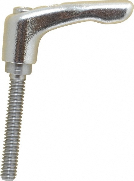 KIPP K0124.1A2X40 Threaded Stud Adjustable Clamping Handle: 1/4-20 Thread, 0.55" Hub Dia, Stainless Steel Image