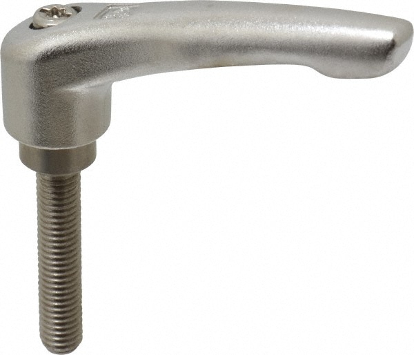 KIPP K0124.208X40 Threaded Stud Adjustable Clamping Handle: M8 x 1.25 Thread, 17/32" Hub Dia, Stainless Steel Image