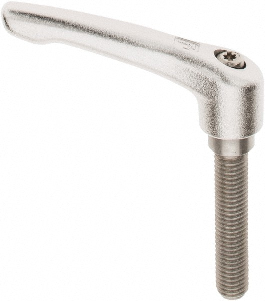 KIPP K0124.210X50 Female Threaded Insert Adjustable Clamping Handle: M10 x 1.50 Thread, 17/32" Hub Dia, Stainless Steel Image