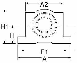 40mm Inside Diam, 13,700 Lbs. Dynamic Capacity, Open Single Pillow Block Linear Bearing