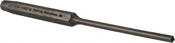 911035-3 Proto Drive Pin Punch: 5/32 in Tip Size, 5/16 in Shank Wd, 5 1/2  in Overall Lg, Hexagon, Flat, SAE