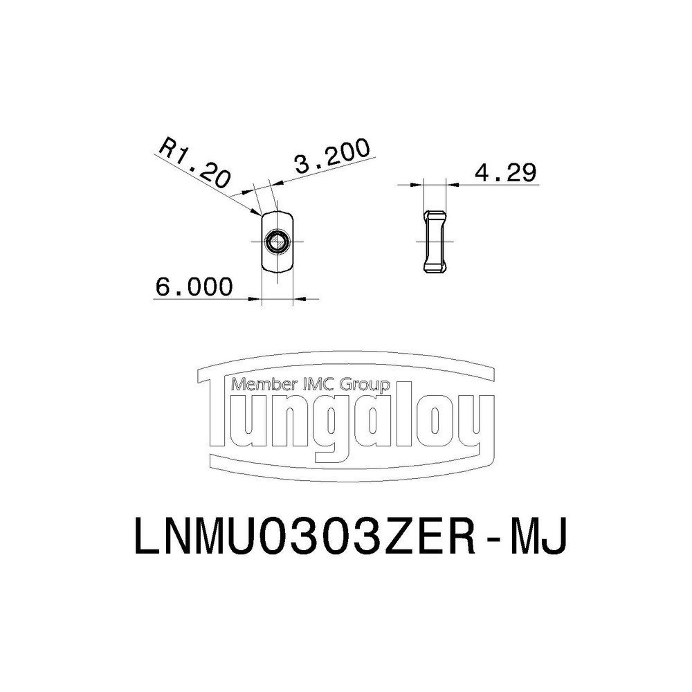Tungaloy - Milling Insert: ANSI LNMU0303ZER-MJ AH725, ISO LNMU0303ZER ...