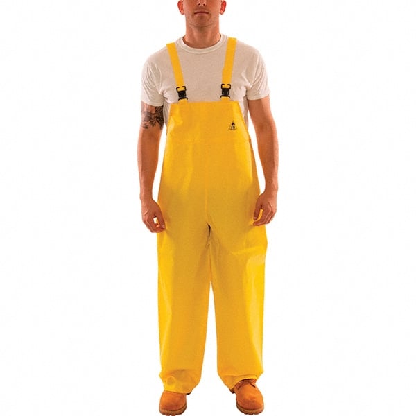 lg O24122 TINGLEY Large Fluorescent Yellow-Green 30 Icon 12 mil Polyurethane and Polyester Bib Overalls with Front Snap
