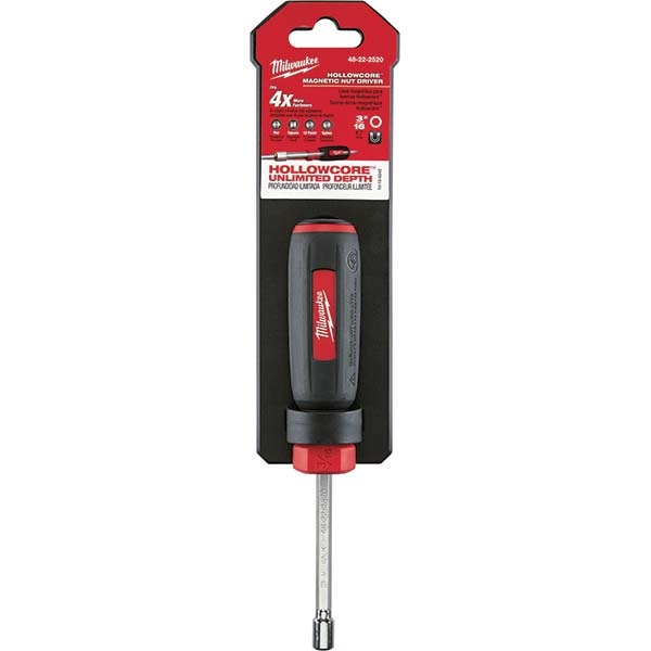 Nut Driver: 3/16" Drive, Hollow Shaft, Comfort Hand Grip Handle, 7" OAL