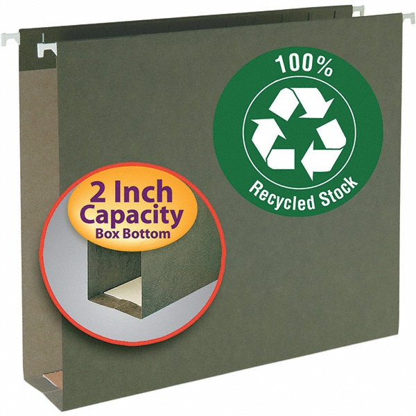 SMEAD Hanging File Folder Letter, Standard Green, 25/Pack MSC Direct