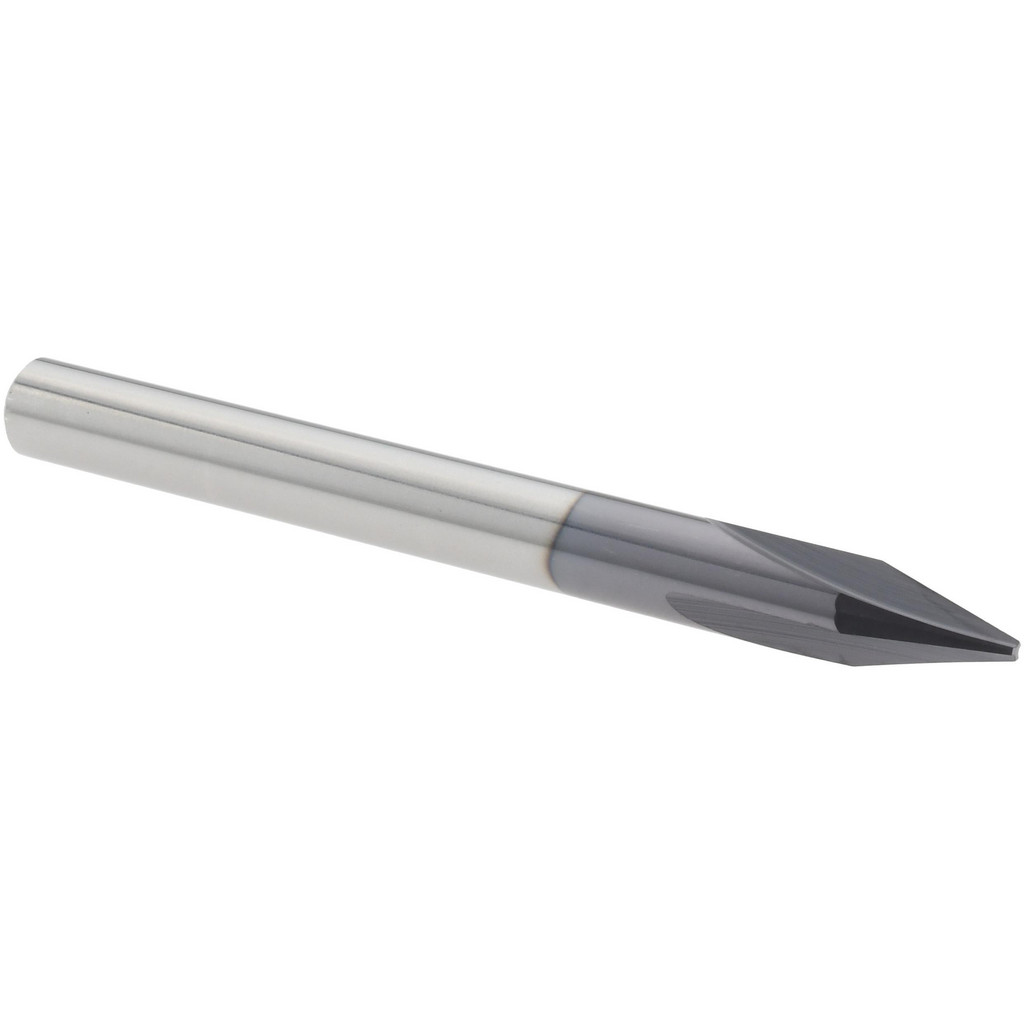 Harvey Tool Chamfer Mill: 3/16" Dia, 30 deg, 3 Flute, 3/16" Shank Dia, Solid Carbide, Single End - 2" OAL, AlTiN Coated | Part #978115-C3