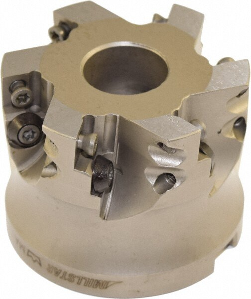 Indexable High-Feed Face Mill: 1" Arbor Hole