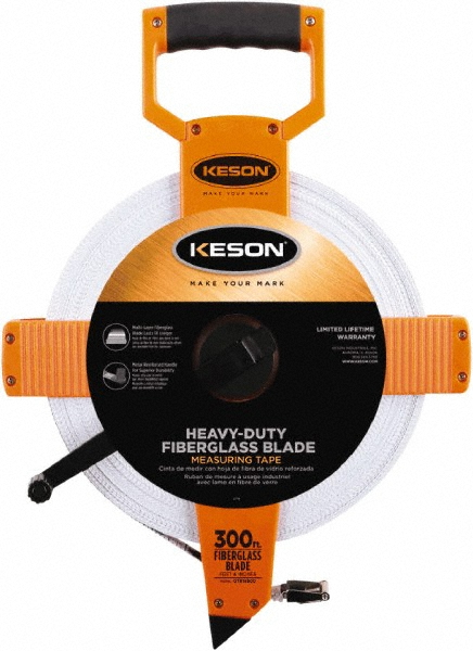 Keson 300' x 1/2" Tape Measure - 1/8" Graduation | Part #OTR18300
