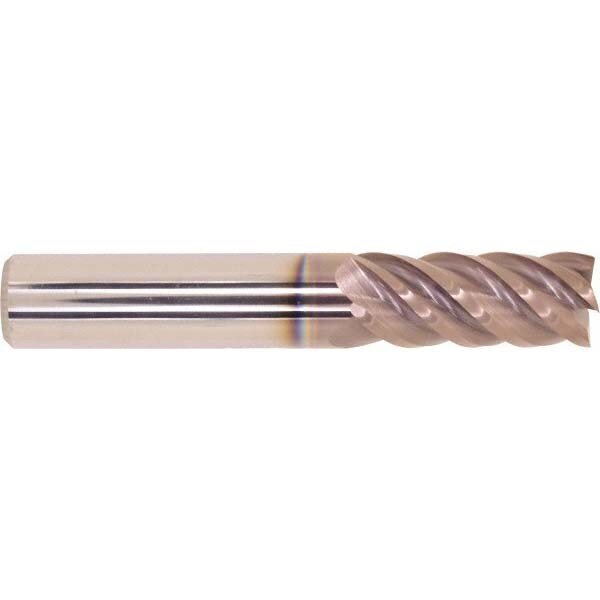 Square End Mill: 5/8'' Dia, 1-9/16'' LOC, 5/8'' Shank Dia, 3-1/2'' OAL, 5 Flutes, Solid Carbide