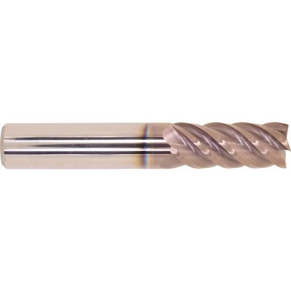 Square End Mill: 0.6299'' Dia, 1.5748'' LOC, 5 Flutes, Solid Carbide
