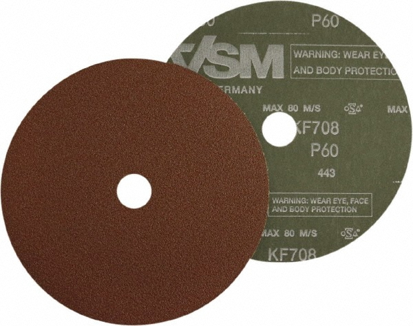 Fiber Disc: 4-1/2" Disc Dia, 7/8" Hole, 60 Grit, Aluminum Oxide