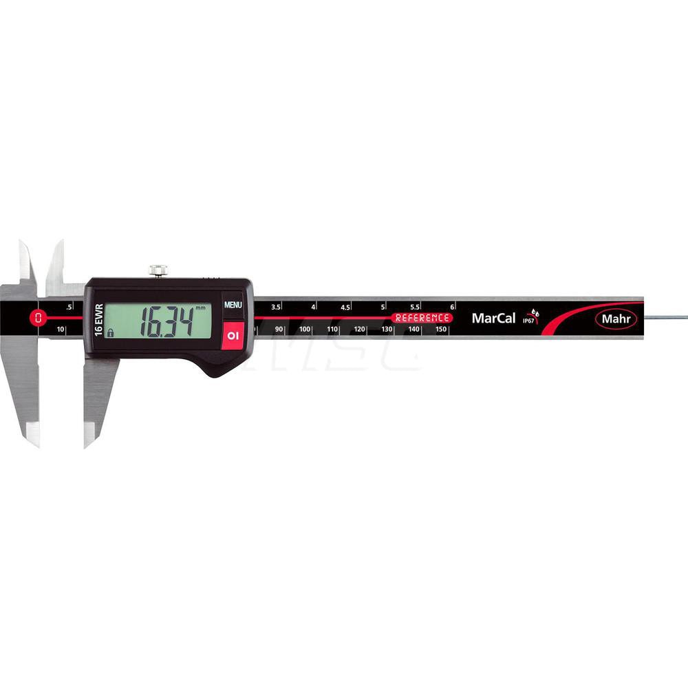 Electronic Caliper: 0 to 6", 0.0005" Resolution, IP67