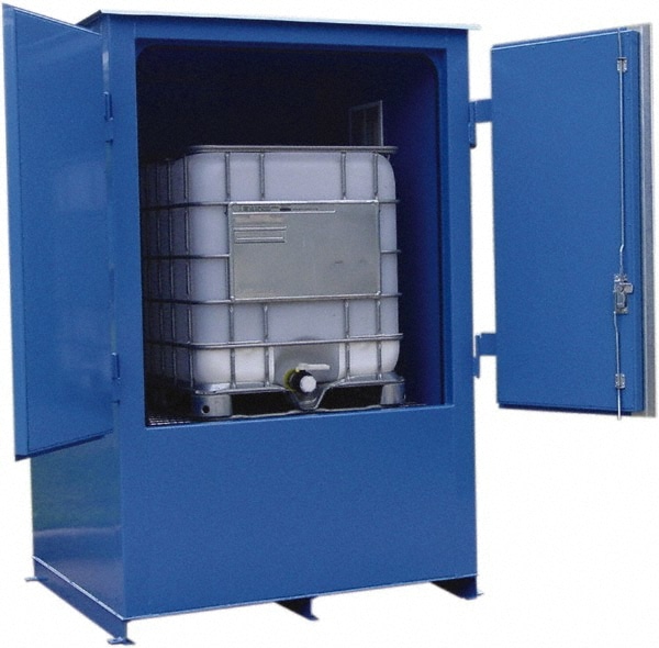 IBC Storage Lockers; Number of Totes: 1 ; Sump Capacity (Gal.): 450.00 ; Height (Inch): 88 ; Length (Inch): 153 ; Width (Inch): 70 ; Load Capacity (Lb.): 5000.00