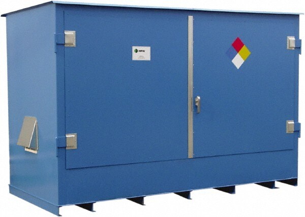 IBC Storage Lockers; Number of Totes: 2 ; Sump Capacity (Gal.): 540.00 ; Height (Inch): 100 ; Length (Inch): 98 ; Width (Inch): 70 ; Load Capacity (Lb.): 10000.00