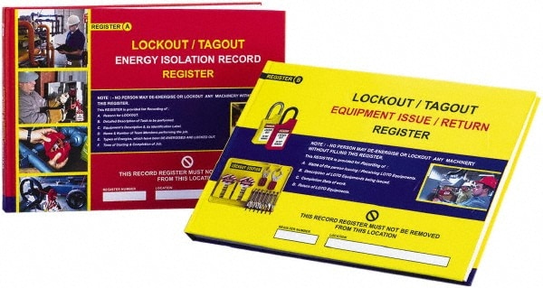 Pack of (2) 12" Long, Paper Lockout/Tagout Registers