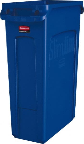 Rubbermaid 1956185 23 Gal Rectangle Blue Trash Can 