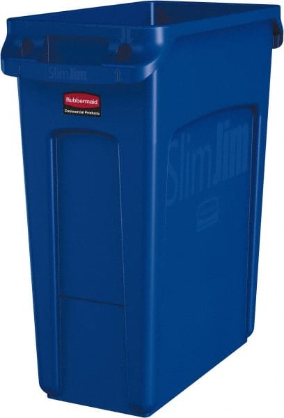 Rubbermaid 1971257 16 Gal Rectangle Blue Trash Can 