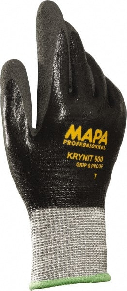 Cut-Resistant Gloves: Size Medium, ANSI Cut A2, ANSI Puncture 3, Nitrile, Series KryTech 600