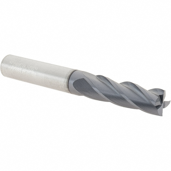 Kennametal 6086592 Square End Mill: 3/8 Dia, 1-1/8 LOC, 3/8 Shank Dia, 3 OAL, 4 Flutes, Solid Carbide Image