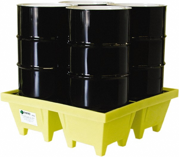 Enpac Spill Pallet 4 Drum, 83 gal, 6,000 lb, Polyethylene MSC Direct