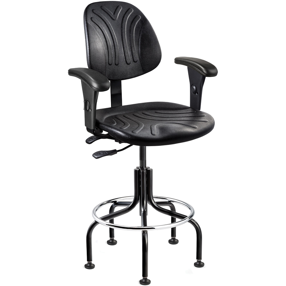Bevco Task Chair Polyurethane, Adjustable Height, Black MSC