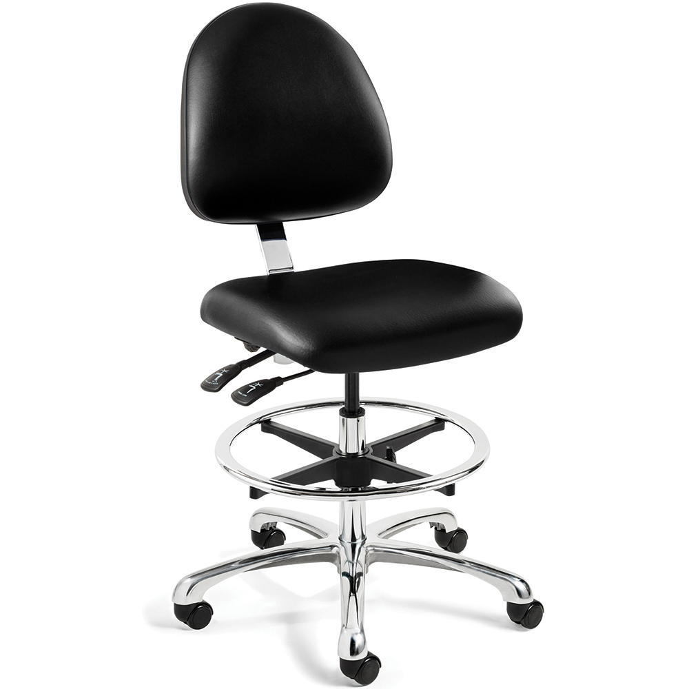 Bevco Task Chair Vinyl, Adjustable Height, Black MSC Industrial