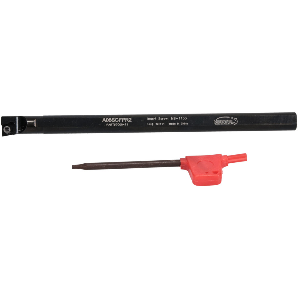 Indexable Boring Bar: A06SCFPR2, 12.19 mm Min Bore, Right Hand, 9.53 mm Shank Dia, Steel