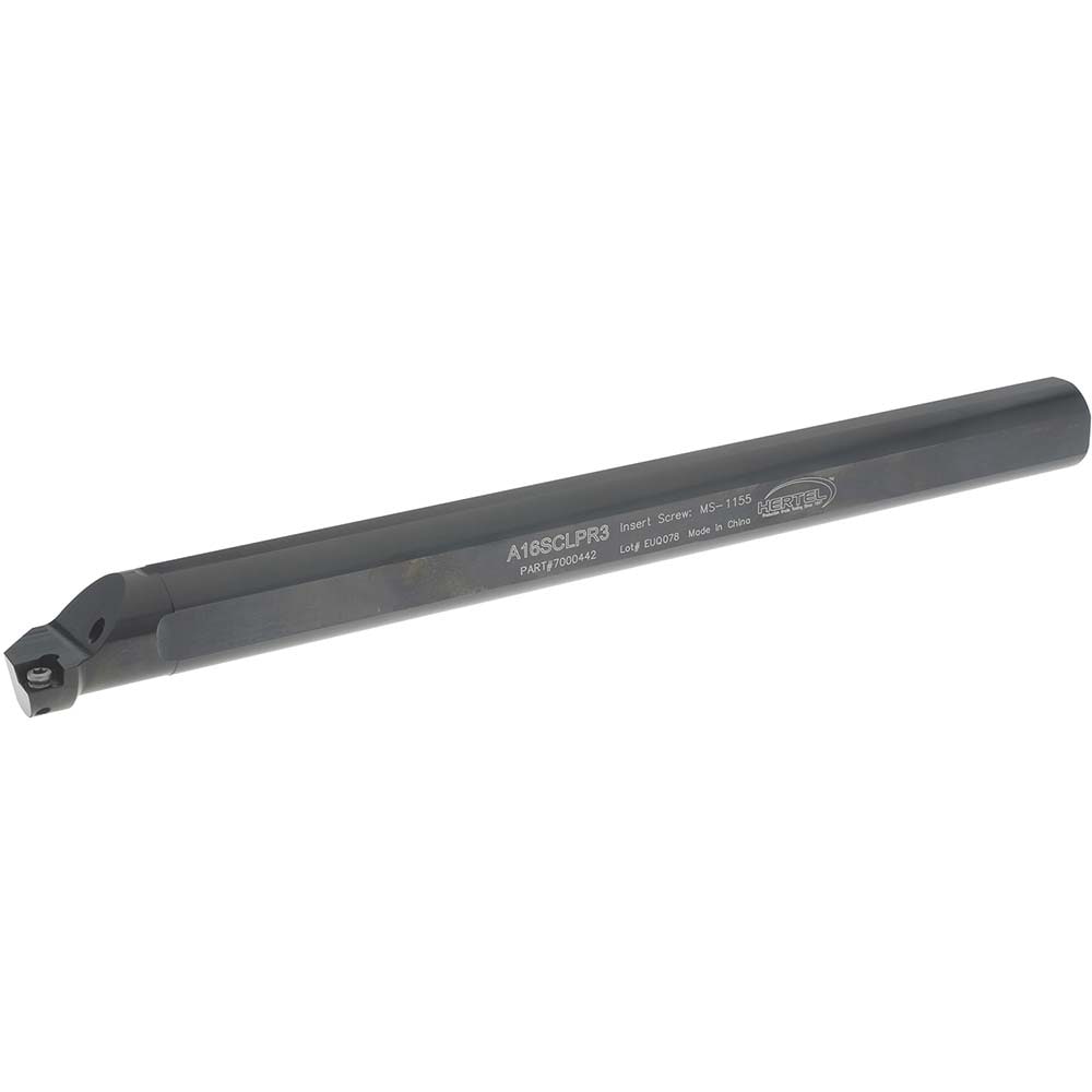 Hertel 7000442 Indexable Boring Bar: A16SCLPR3, 30.48 mm Min Bore Dia, Right Hand Cut, 1" Shank Dia, Steel Image