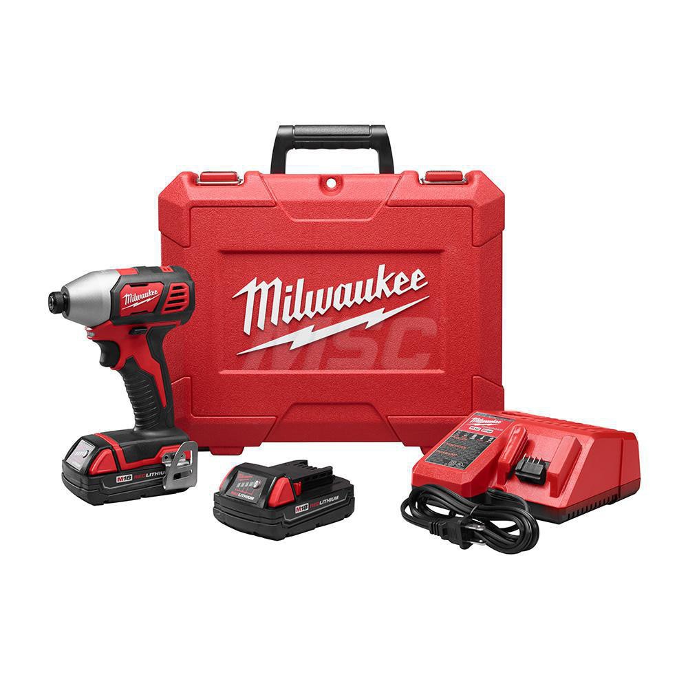 Milwaukee Tool - Cordless Impact Driver: 18V, 1/4" Drive, 125 Ft/lb ...