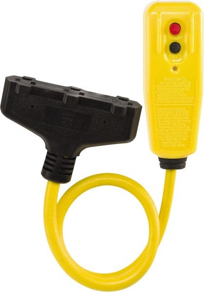 Tower 30434008 3 Outlets, 125 Volt, 15 Amp, Yellow, GFCI Plug and Triple Tap 
