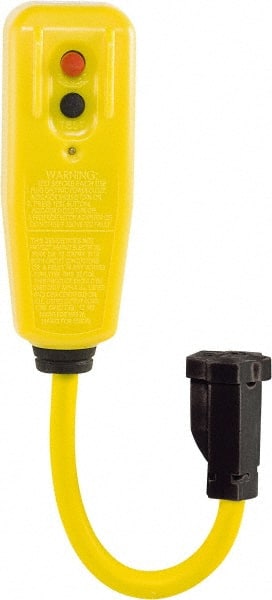 1 Outlet, 125 Volt, 15 Amp, Yellow, GFCI 9 Inch Pigtail