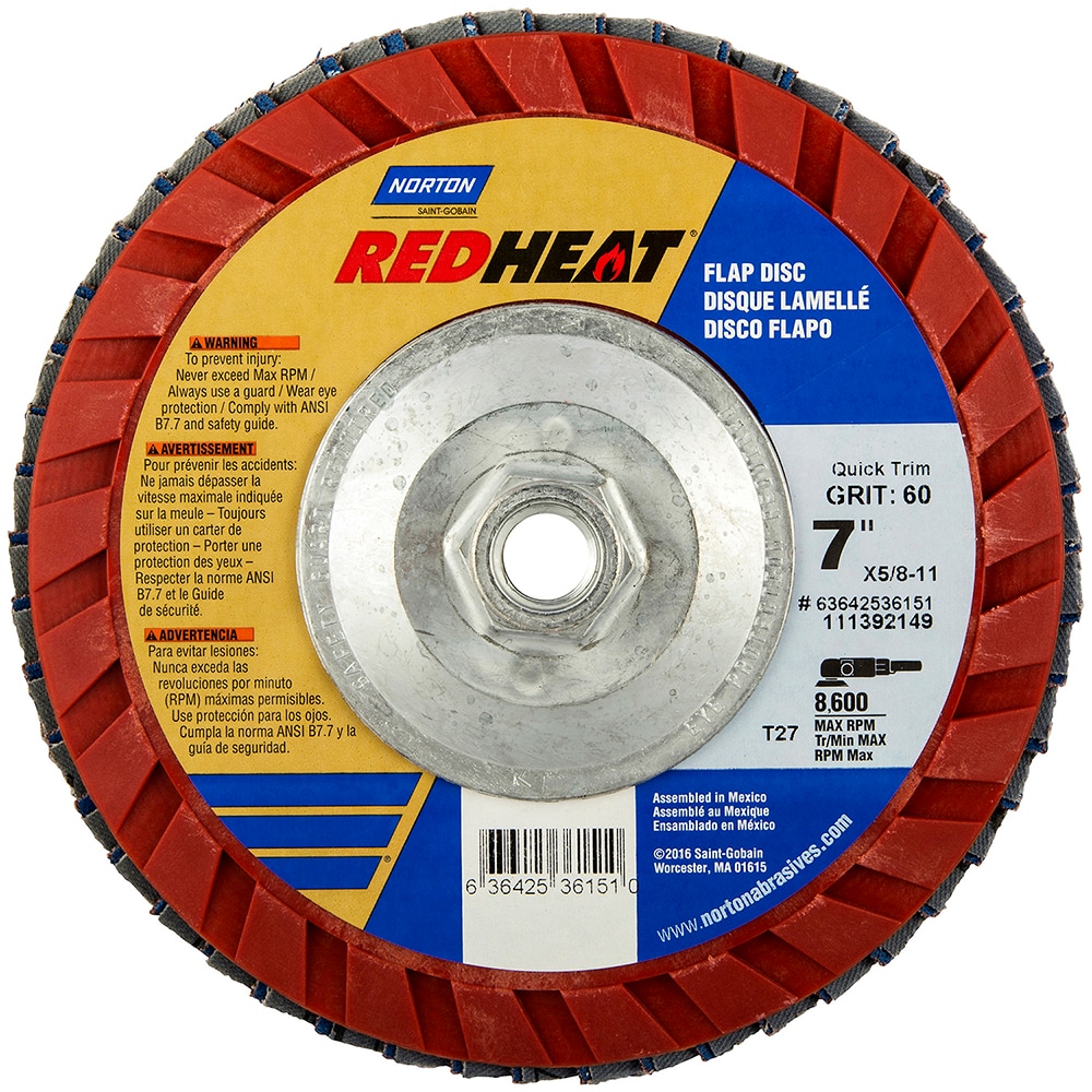 Norton 66623399170 Flap Disc: 5/8-11 Hole, 36 Grit, Ceramic Alumina, Type 27 Image