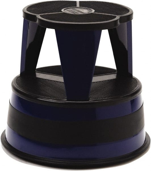 Step Stand Stool: 16" OAW, Steel, Navy