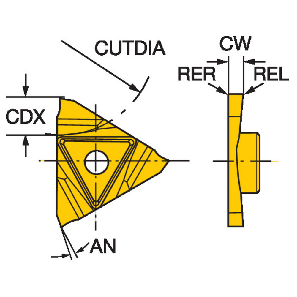 Sandvik Coromant Grooving Insert N123TGS 1125, Solid Carbide MSC