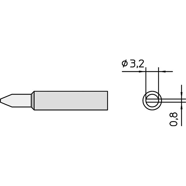 Weller Soldering Iron Tips; Type: Chisel; Chisel ; For Use With: WXP90; WTP90; WXP65; WP65 ; Point Size: 3.2000 (Decimal Inch); Tip Type: Chisel