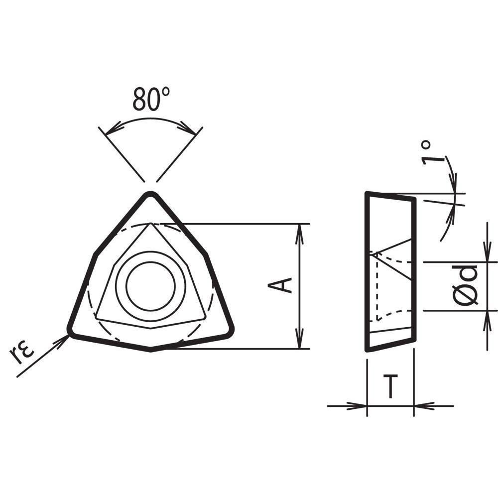 Kyocera Indexable Drill Insert WCMX06M1A PR1230, Solid Carbide MSC
